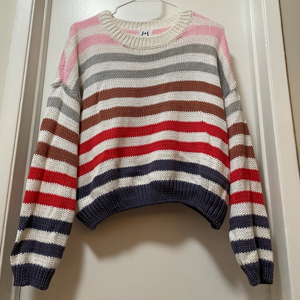 John + Jenn Striped Cotton Sweater - Picture 2 of 7